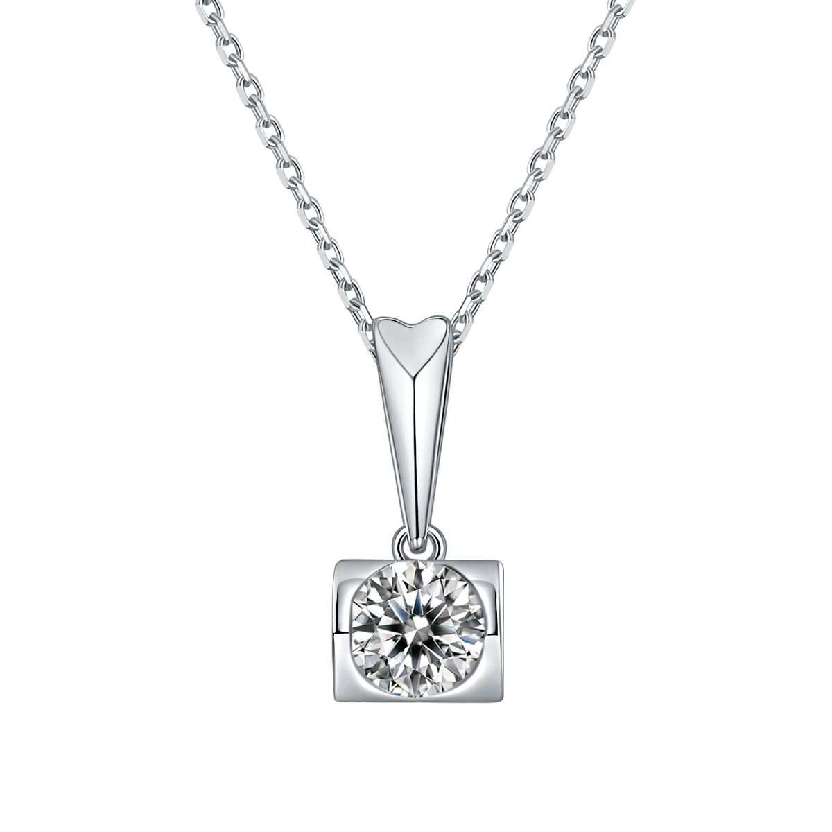 Angel Kiss Round Lab Grown Diamond Necklace