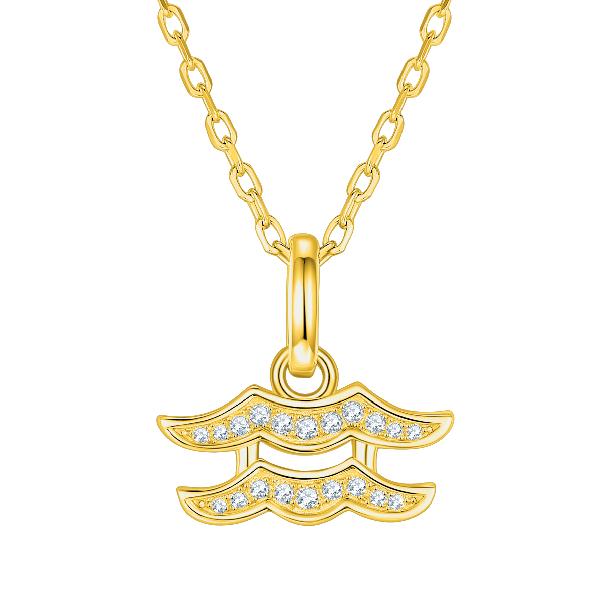 Aquarius Diamond Pendant Necklace