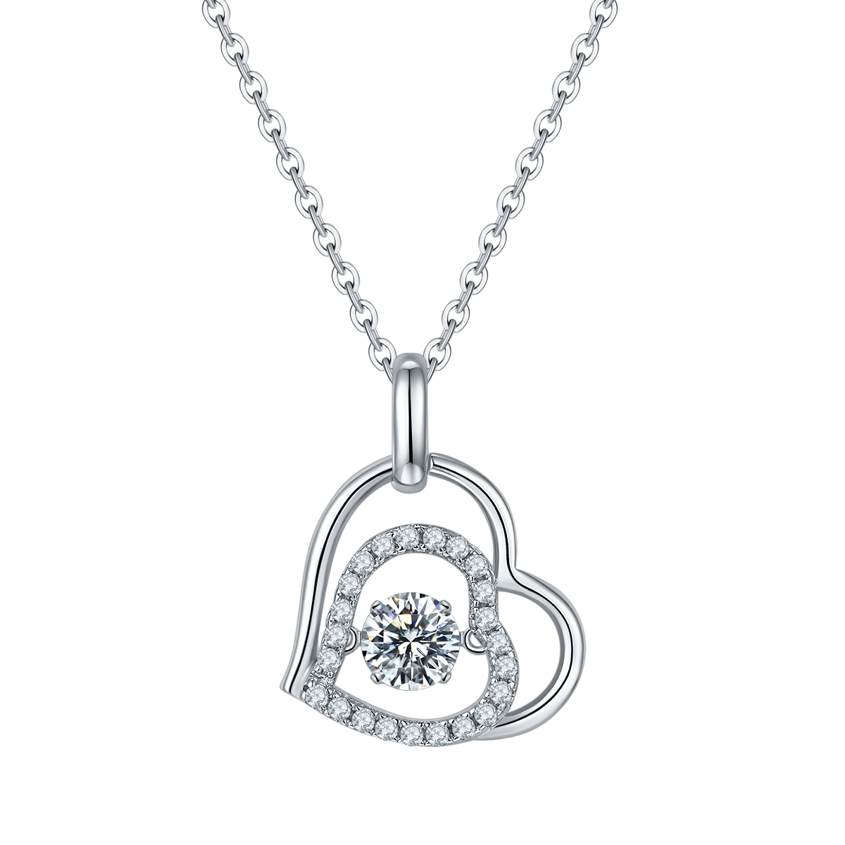 Beating Heart Pendant Lab Grows Diamond Necklace