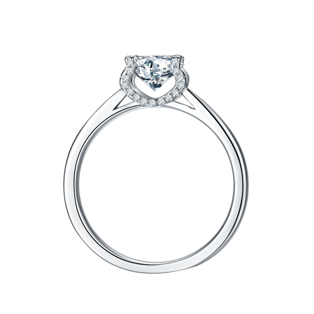 Four Prong Lab-Grown Diamond Classic Bullhead Engagement Ring