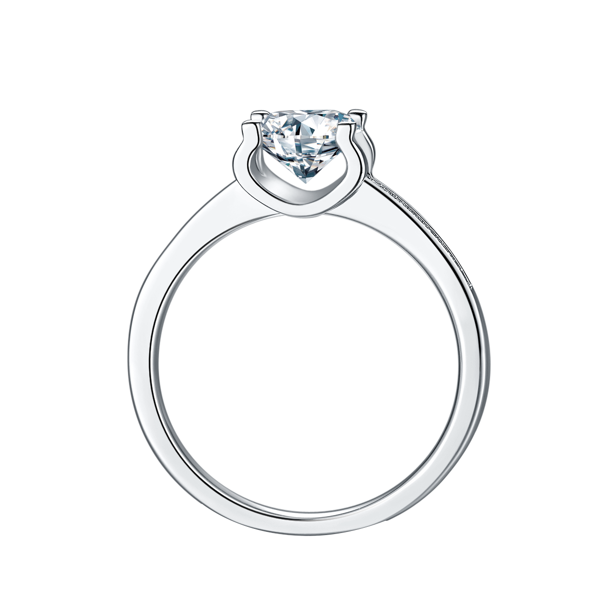 Lab-Grown Diamond Classic Bull head Solitaire Engagement Ring