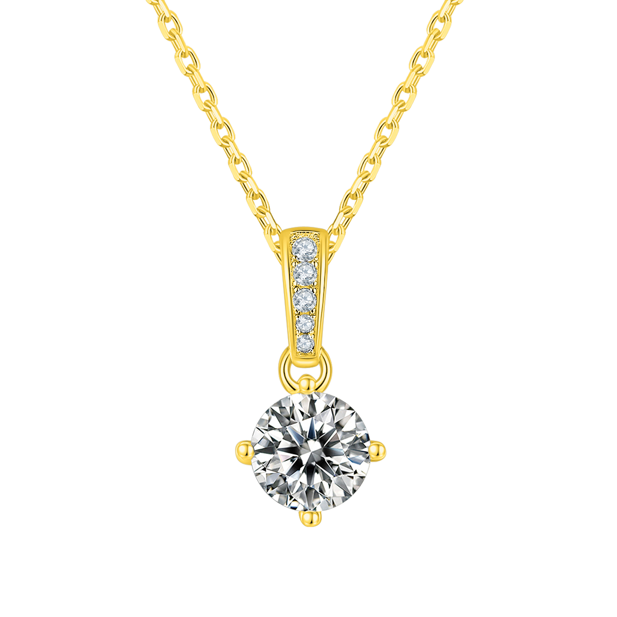 Classic Four-Prong Round Lab-Grown Diamond Necklace