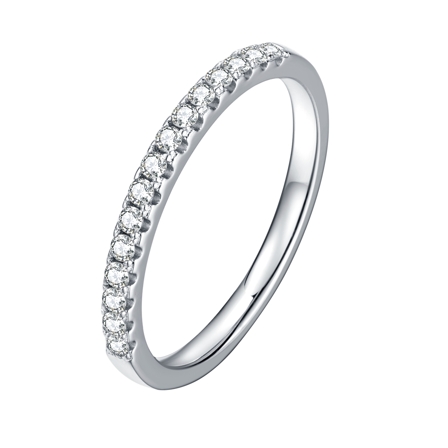 Round Lab Grown Diamond 14K Gold Classic Semi-Eternal Ring