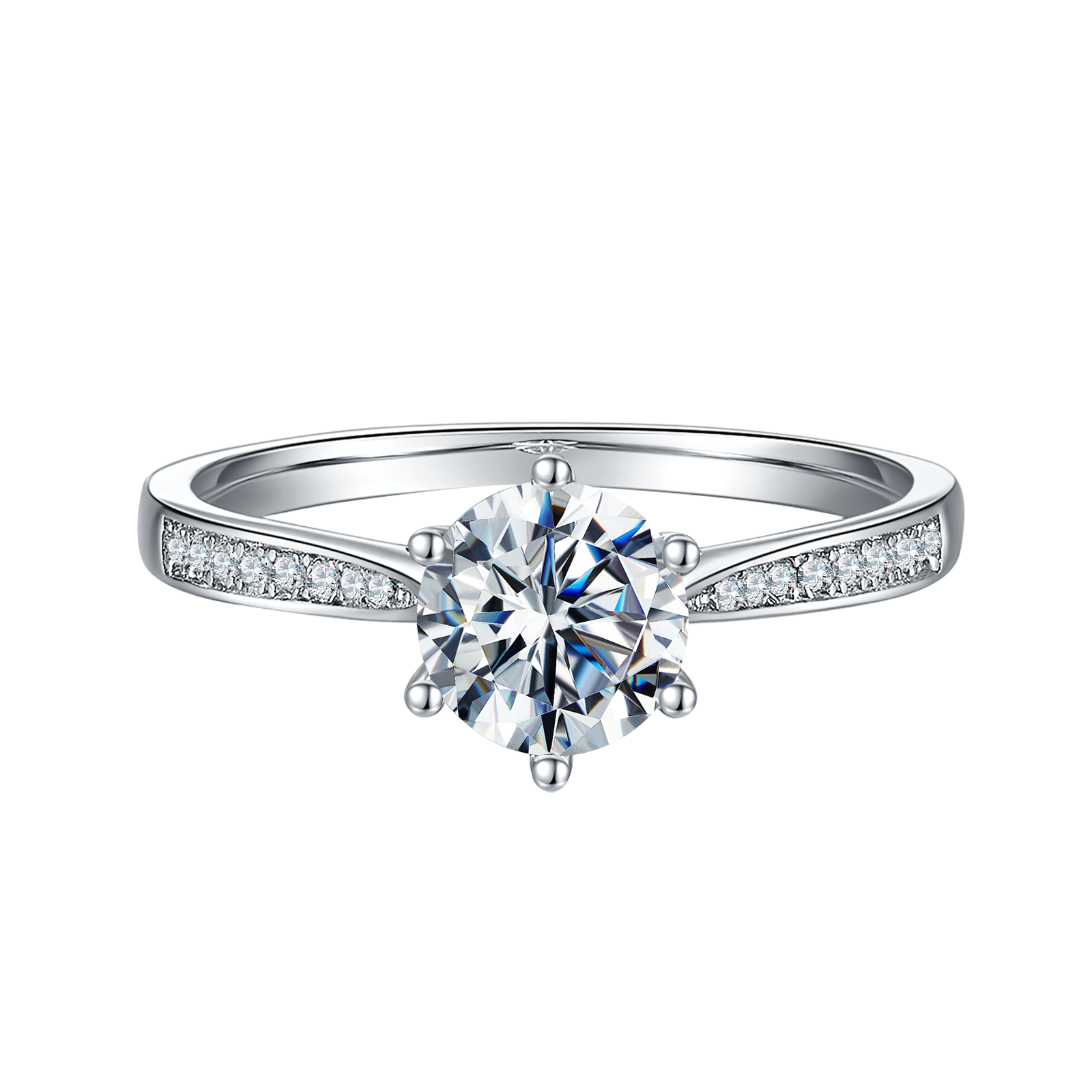 Classic Six Prong Orbital Set Round Lab Diamond Engagement Ring