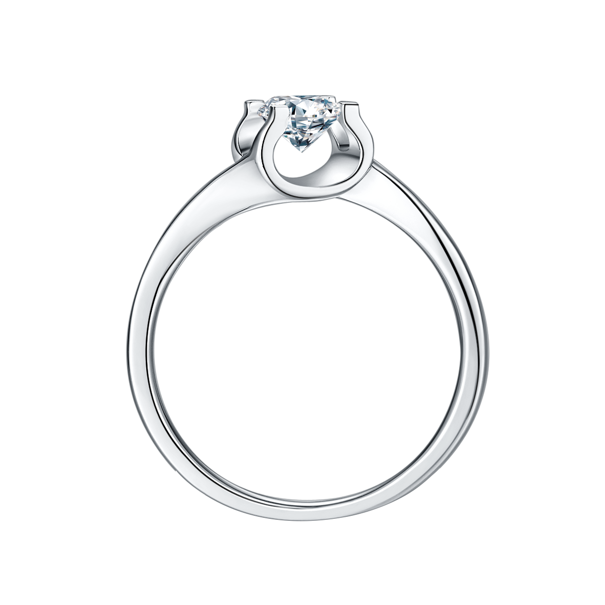 Classic bull head twisted arm solitaire ring.