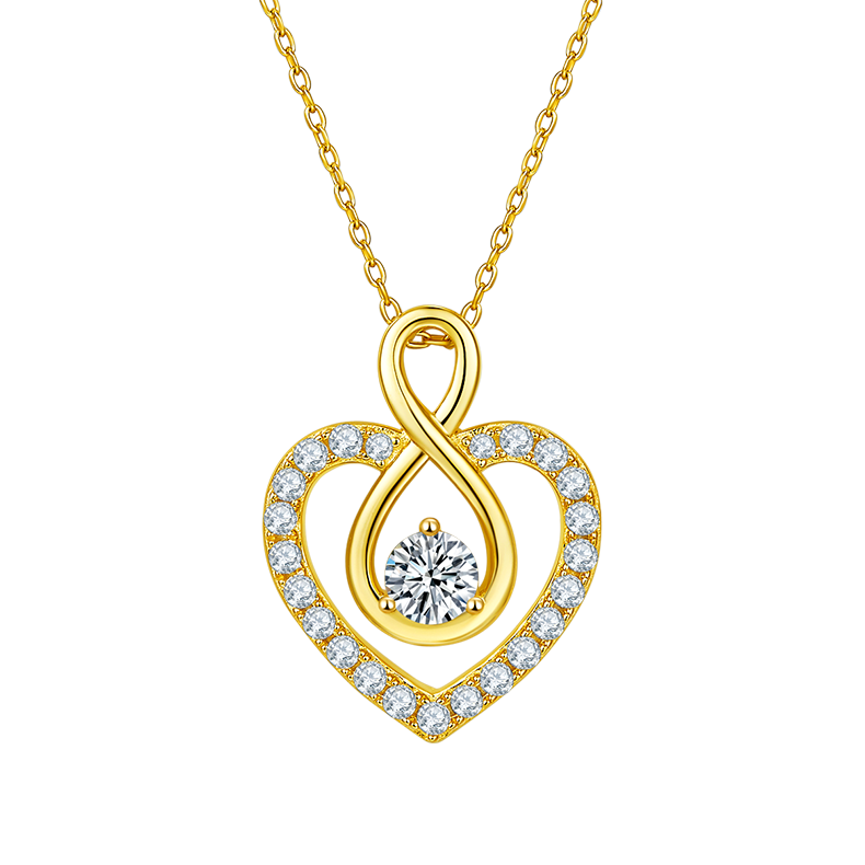 Diamond Heart Pendant Necklace-love series2