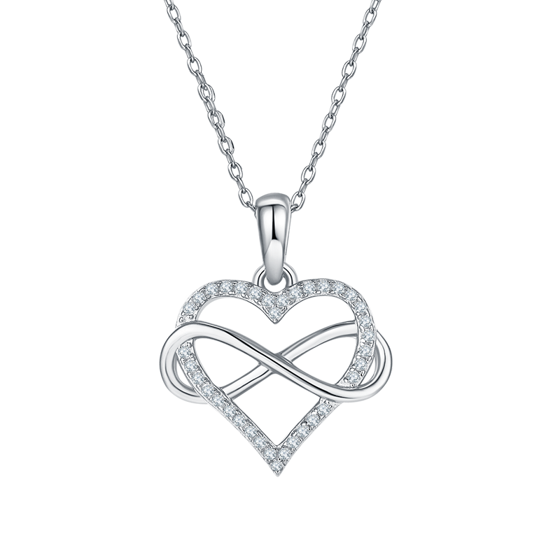 Diamond Heart Pendant Necklace-love series3