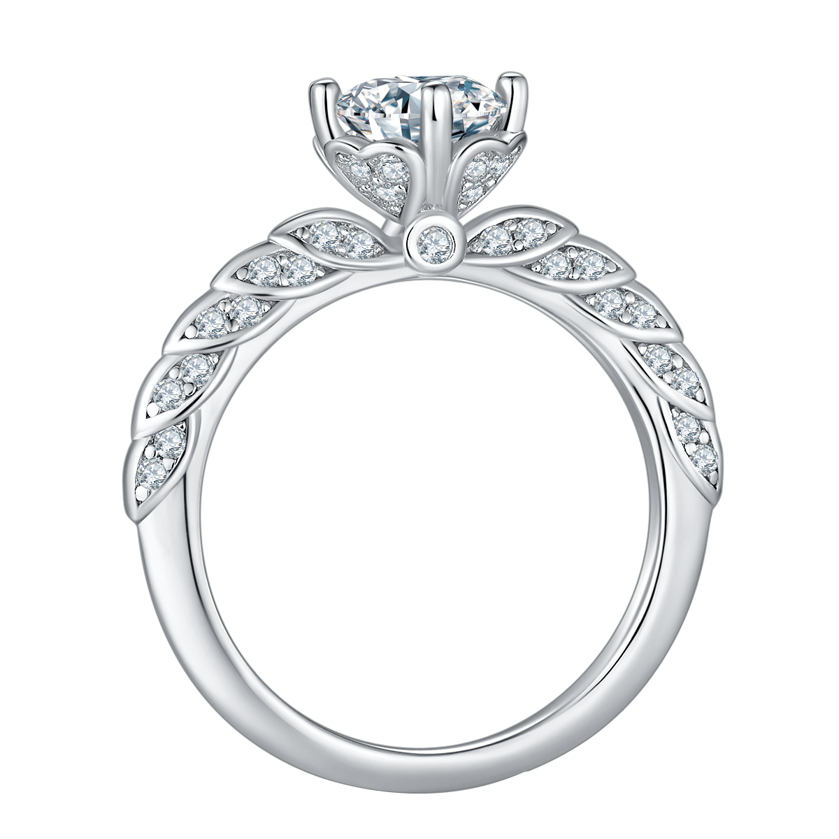 Flower Language Round Lab-Grown Diamond Vintage Style Engagement Ring (1.44 ct. tw.)