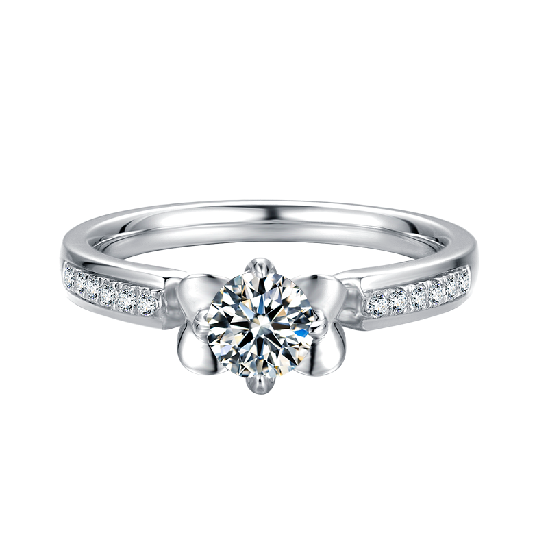 Flower Round Lab-Grown Diamond Vintage Ring