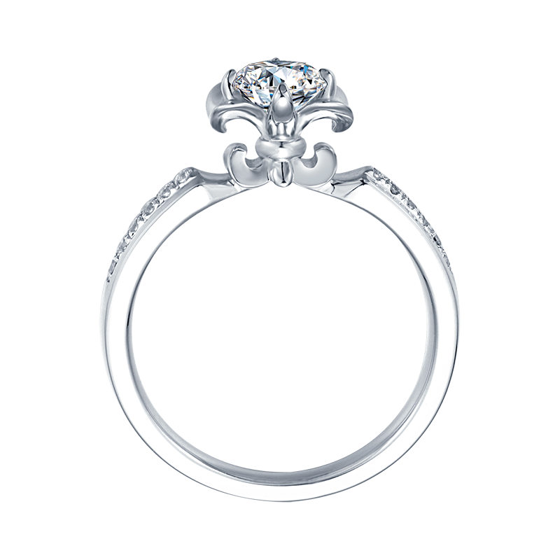 Flower Round Lab-Grown Diamond Vintage Ring