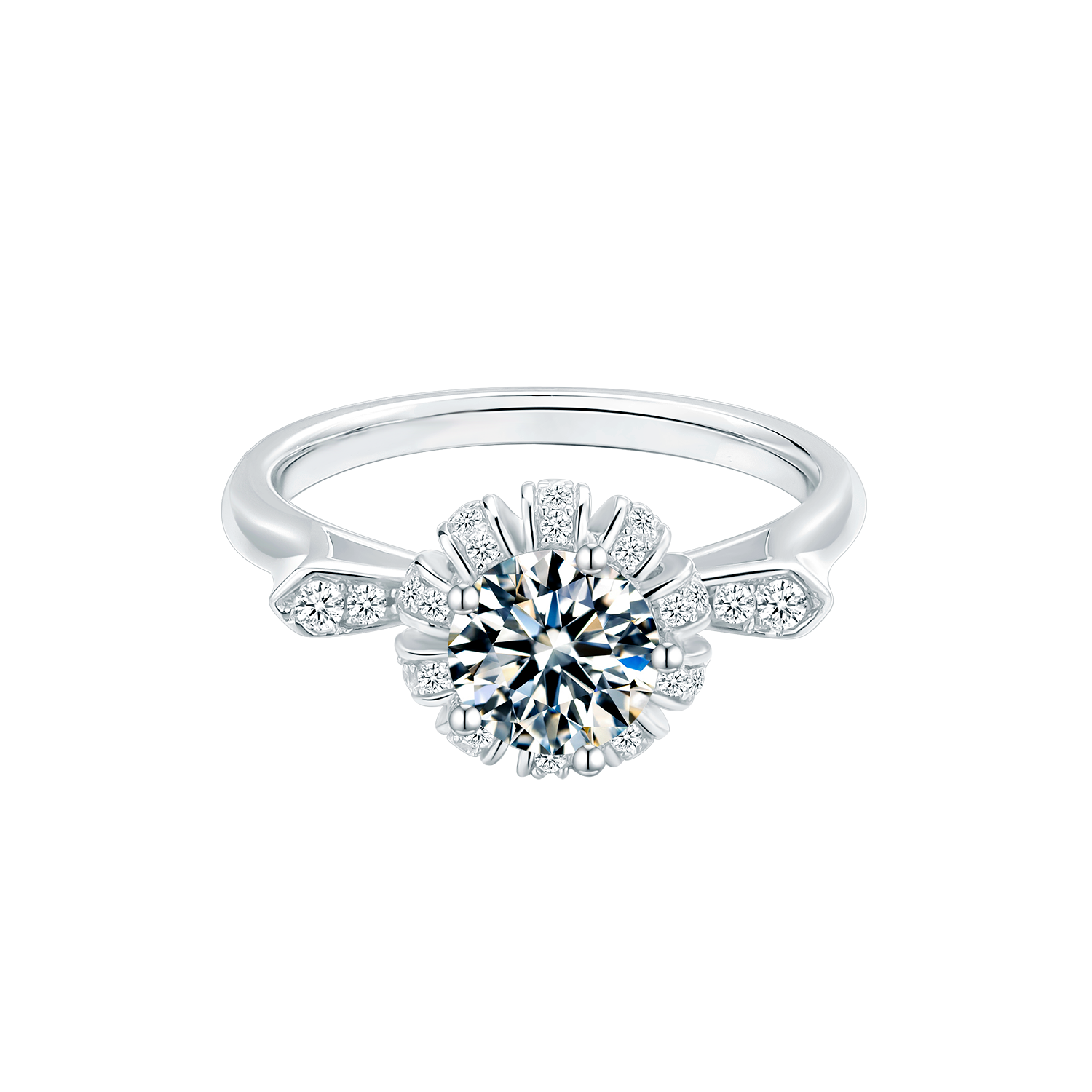 Flower Shape Vintage Engagement Ring