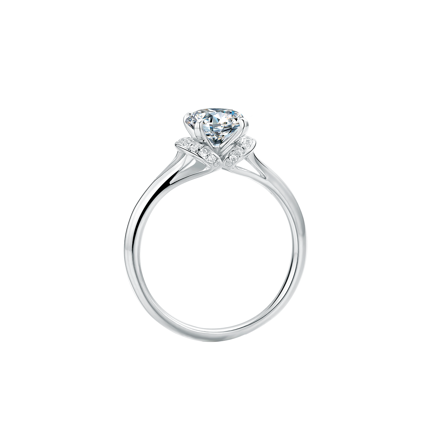 Four-Prong Round Lab-Grown Diamond Halo Ring