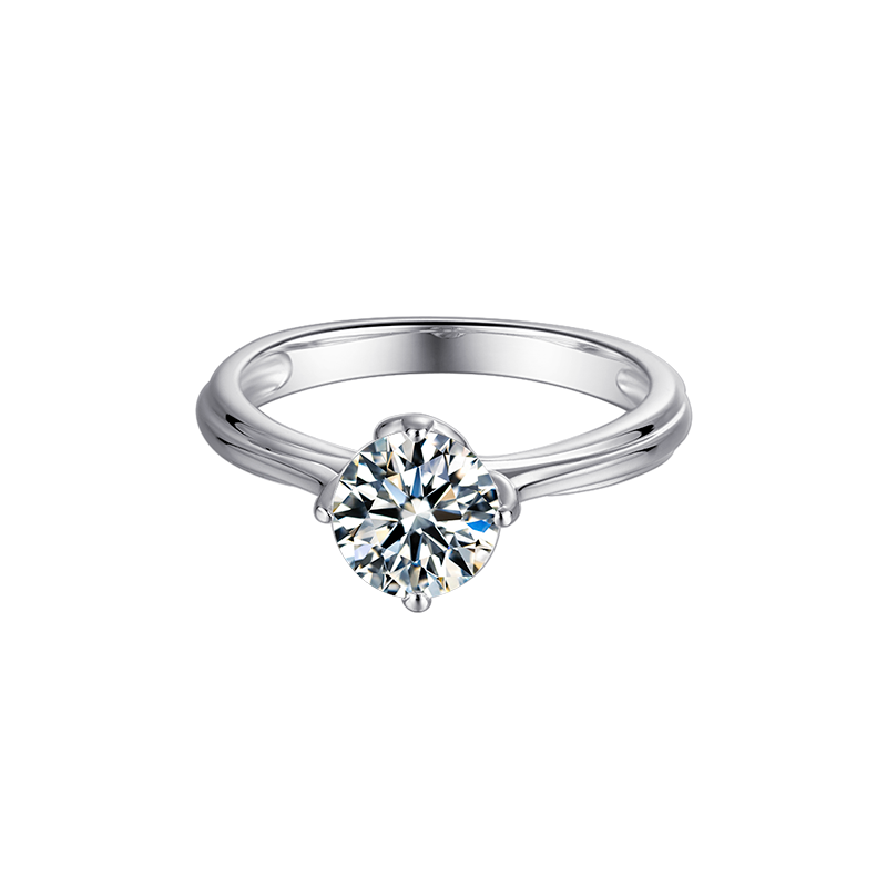 Four-Prong Round Lab-Grown Diamond Solitaire Engagement Ring