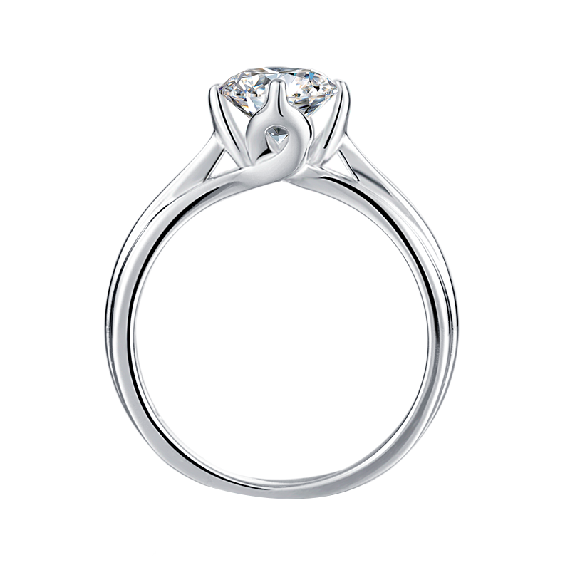 Four-Prong Round Lab-Grown Diamond Solitaire Engagement Ring