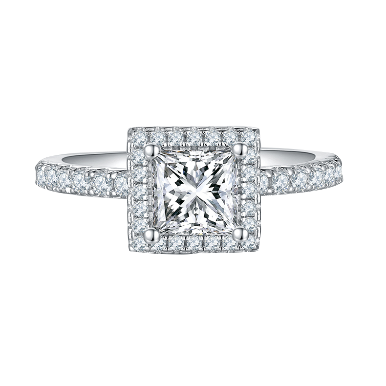 Halo Princess Cut Lab-Grown Diamond Engagement Ring