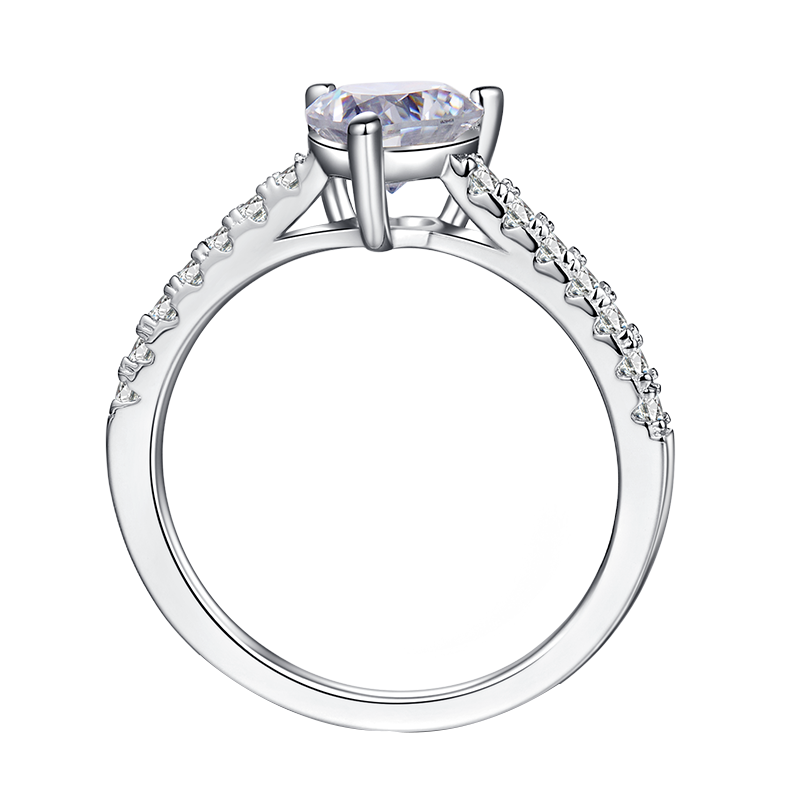 Heart Cut Halo Laboratory Diamond Engagement Ring