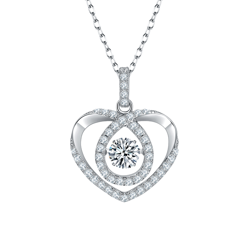 Heart Halo Pendant Diamond Necklace