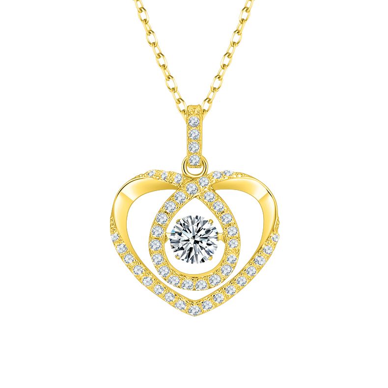 Heart Halo Pendant Diamond Necklace