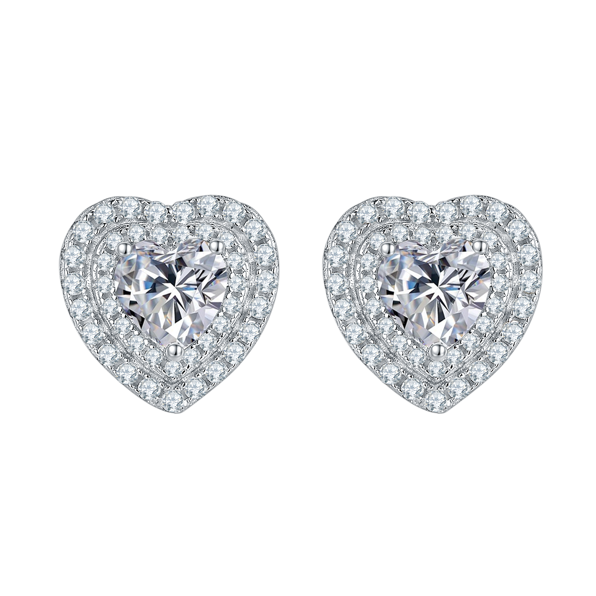 Heart Lab Grown Diamond Stud Earrings