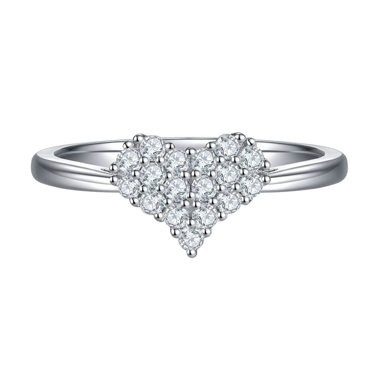 Heart Prong Set Laboratory Diamond Side Stone Ring