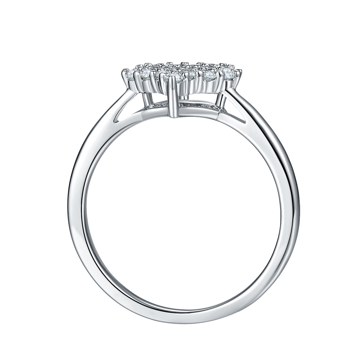 Heart Prong Set Laboratory Diamond Side Stone Ring