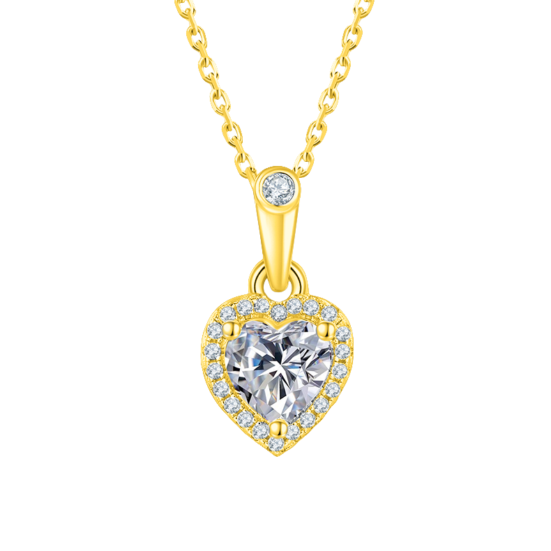 Heart Shape Lab Grown Diamond Halo Necklace