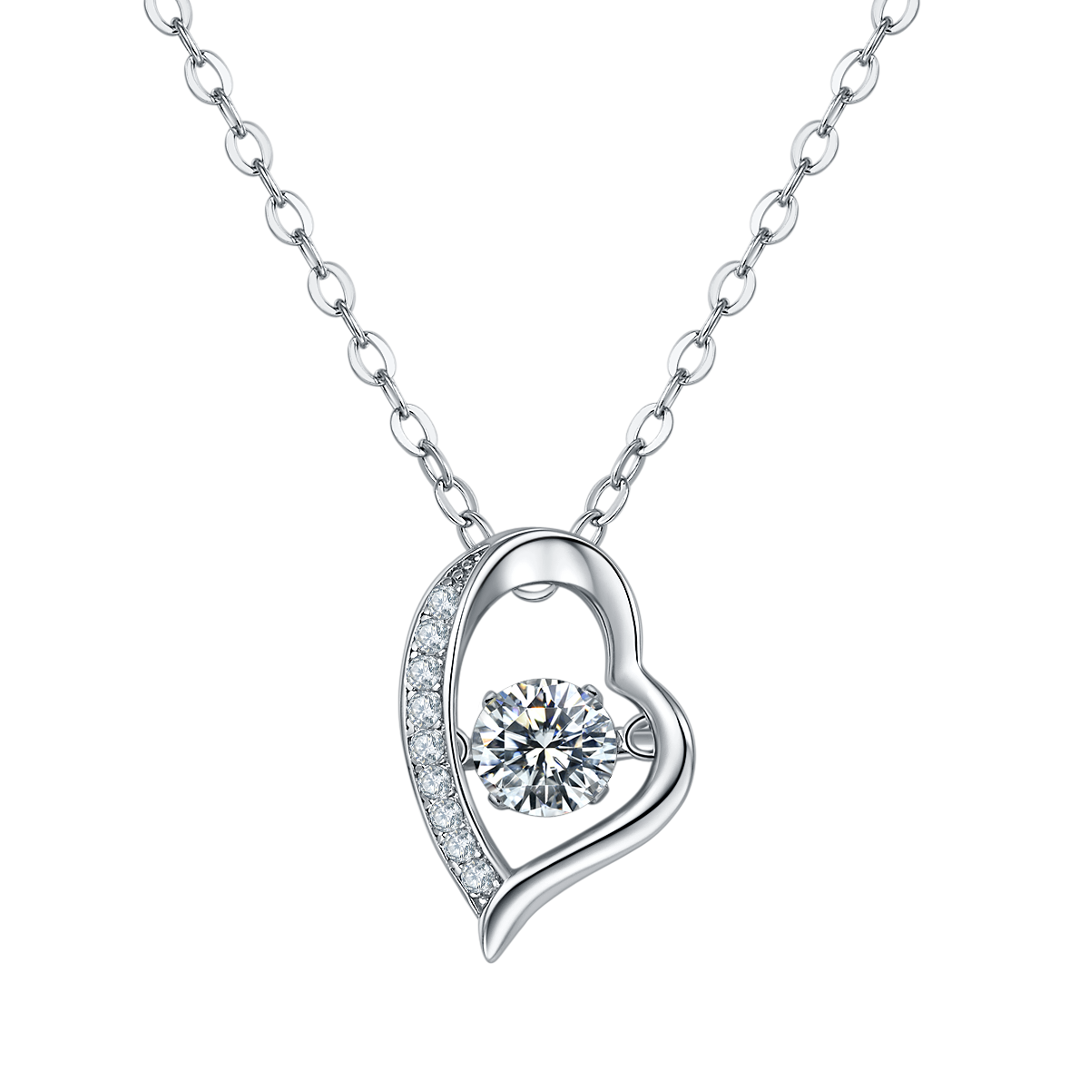 Heart Shape Pendant Diamond Necklace