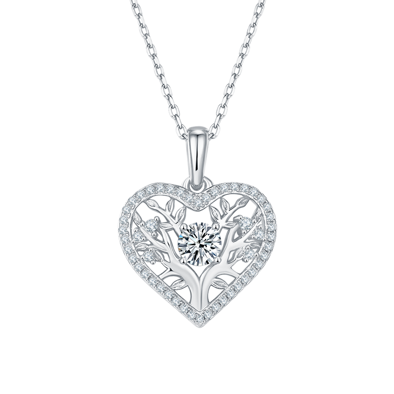 Heart Shape Pendant Diamond Necklace-Love Series 10