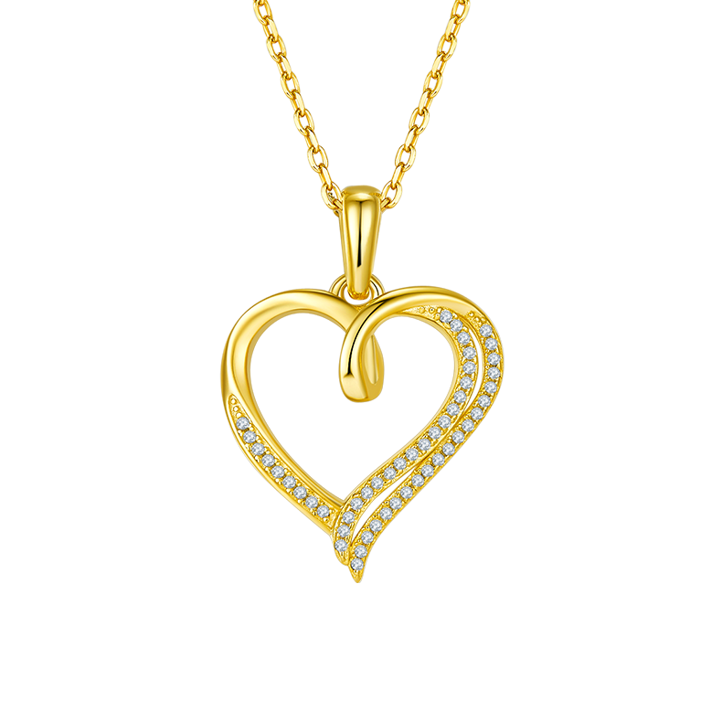 Heart Shape Pendant Diamond Necklace-Love Series 12