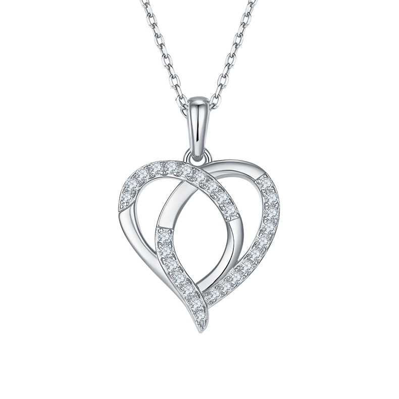 Heart Shape Pendant Diamond Necklace-Love Series 13