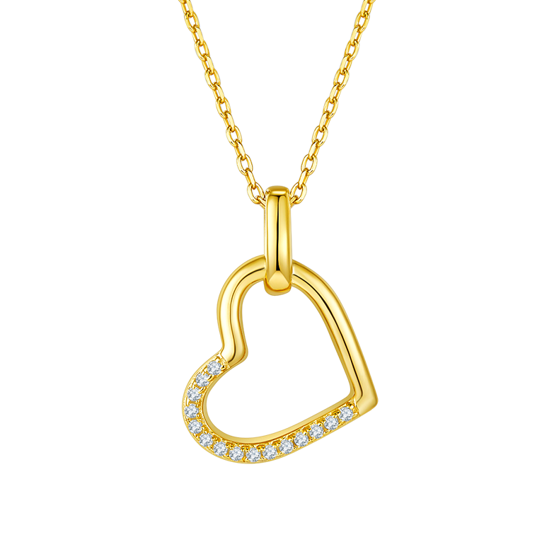 Heart Shape Pendant Diamond Necklace-Love Series 8