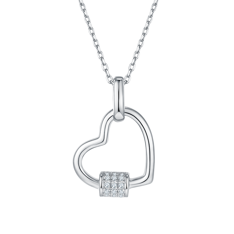 Heart Shape Pendant Diamond Necklace-Love Series 9