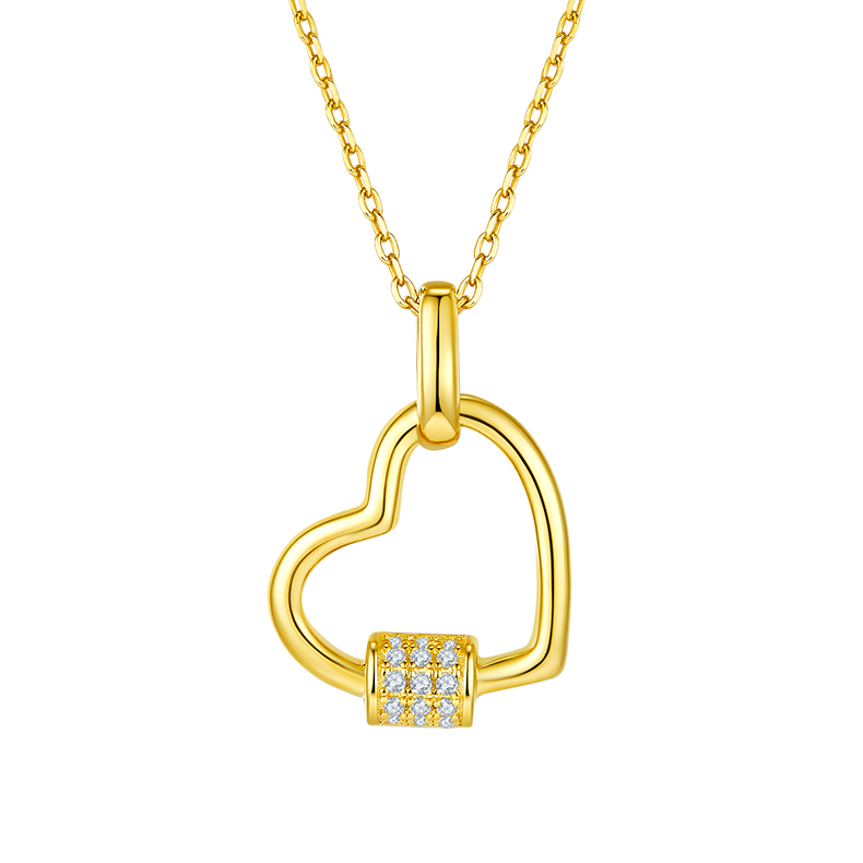 Heart Shape Pendant Diamond Necklace-Love Series 9