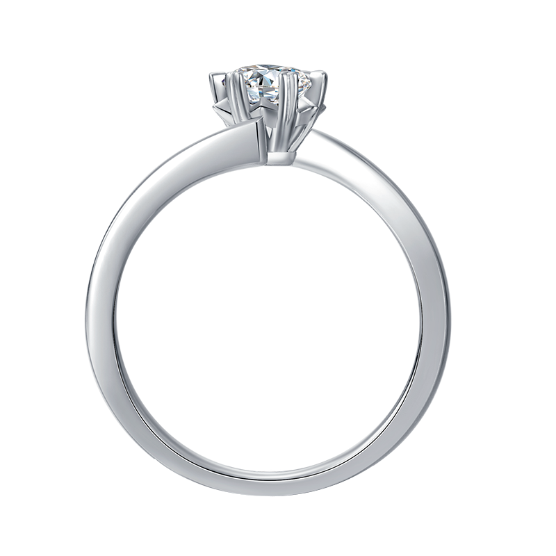 Six Prong Round Lab Grown Diamond Solitaire Engagement Ring - Vow Collection 9