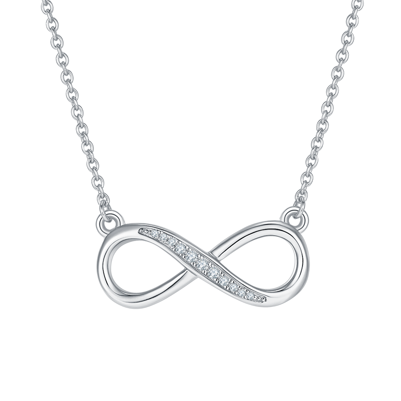 Infinity Sign Pendant Diamond Necklace-Series 3