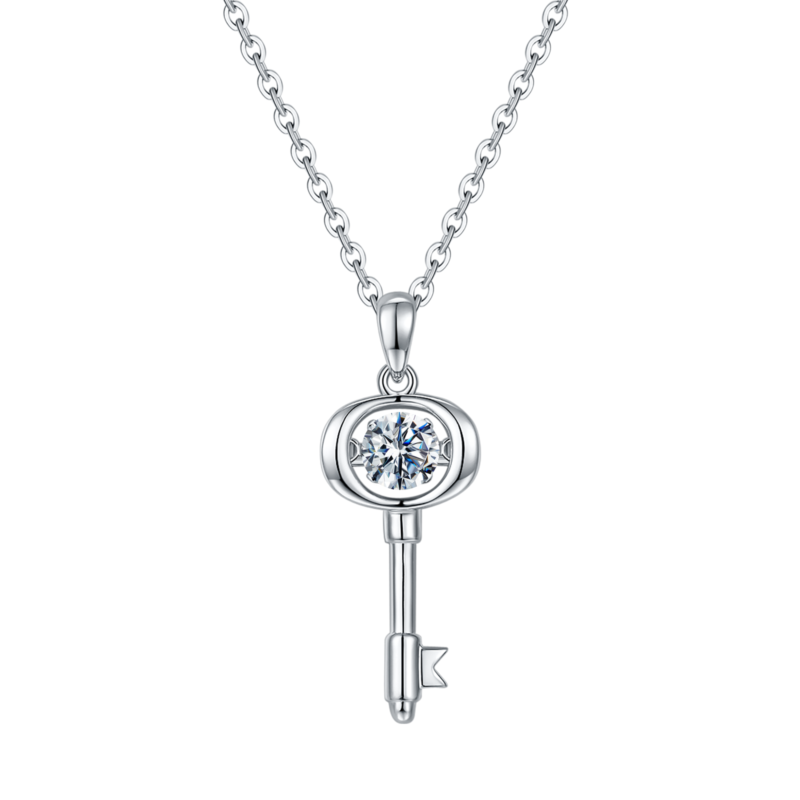 Key Lab Grown Diamond 14K Gold Pendant Necklace