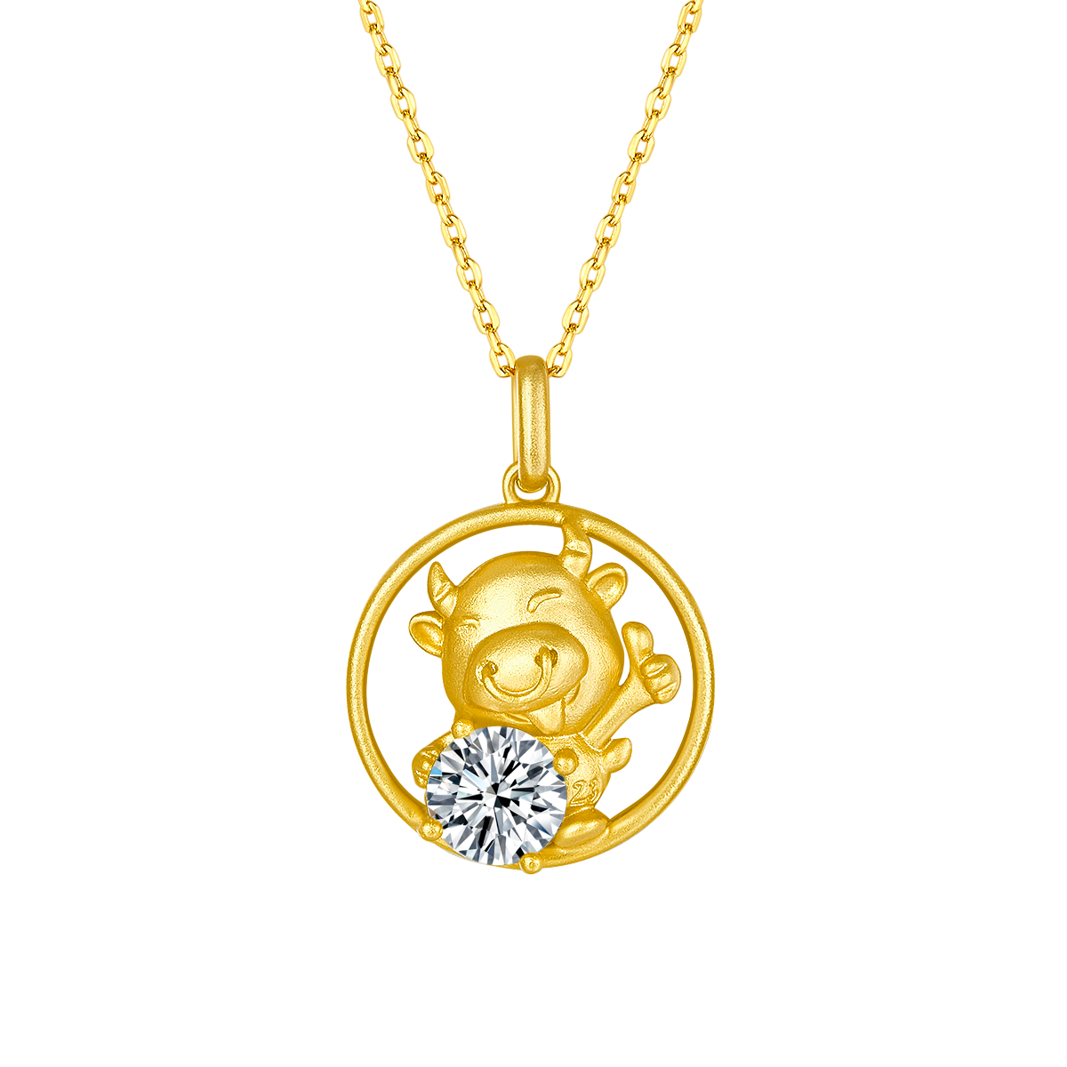 Lab Grown Diamond Calf Pendant Necklace