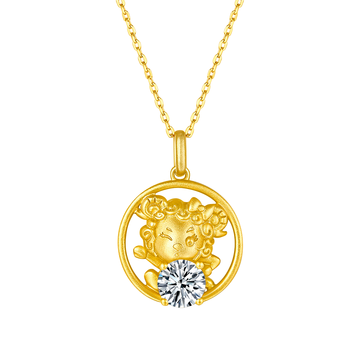 Lab Grown Diamond Lamb Pendant Necklace