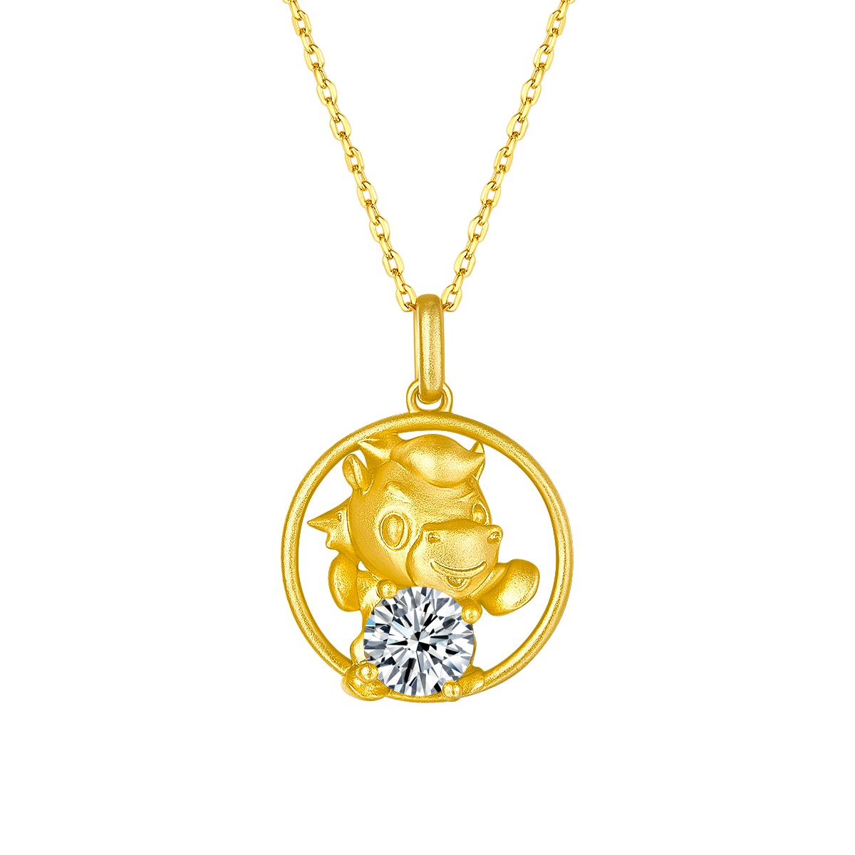 Pony Lab Grown Diamond 14K Gold Pendant Necklace