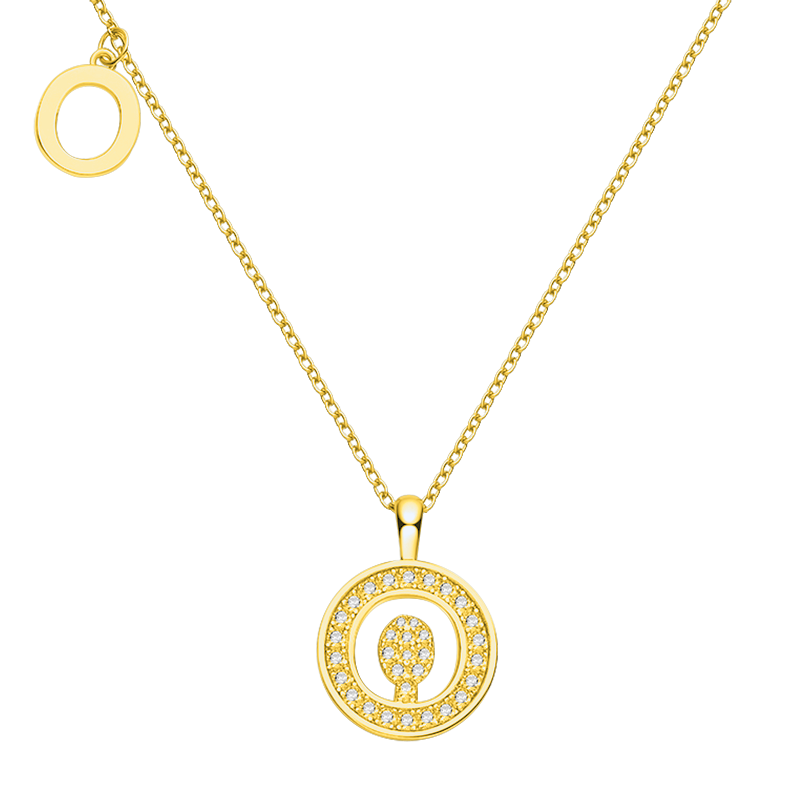 Letter O Diamond Pendant Necklace