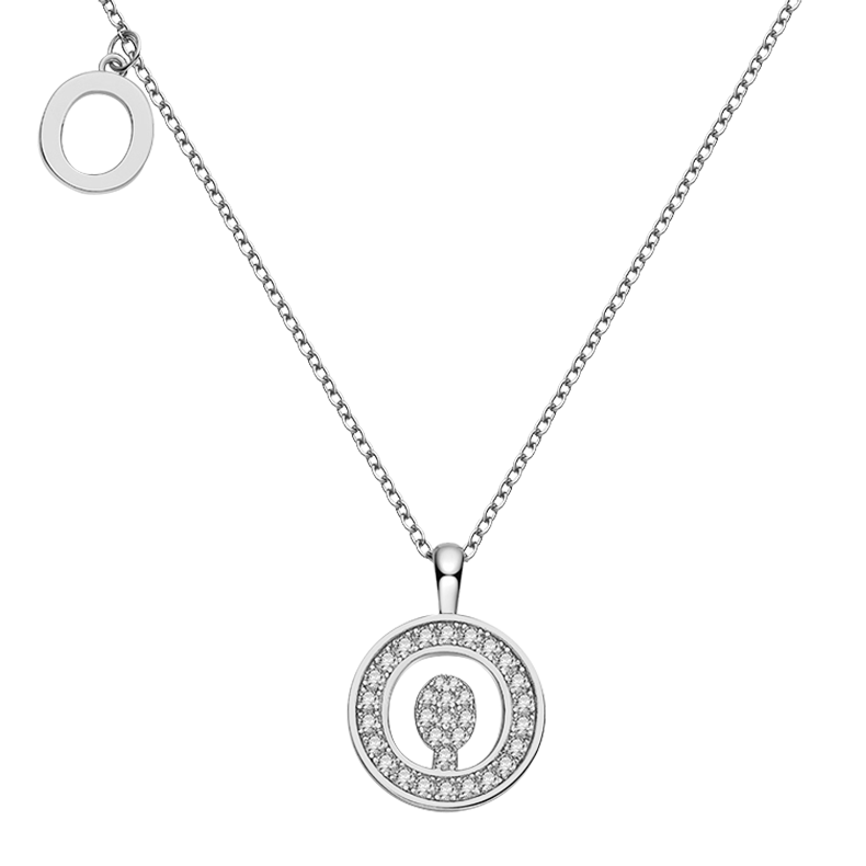 Letter O Diamond Pendant Necklace