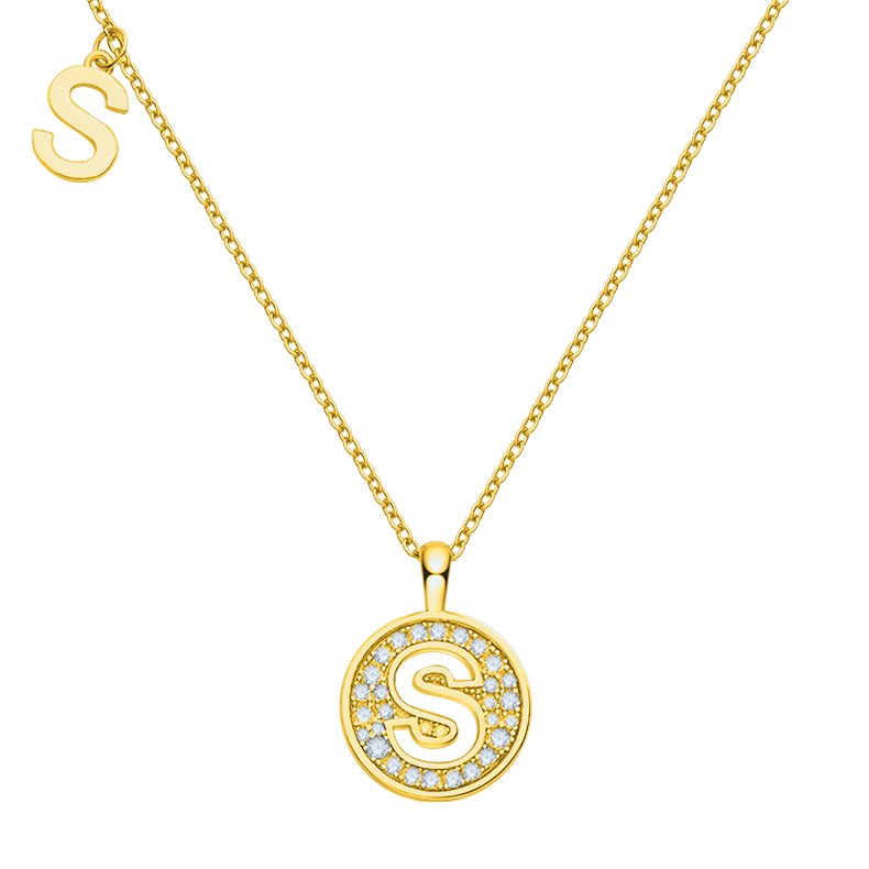 Letter S Diamond Pendant Necklace