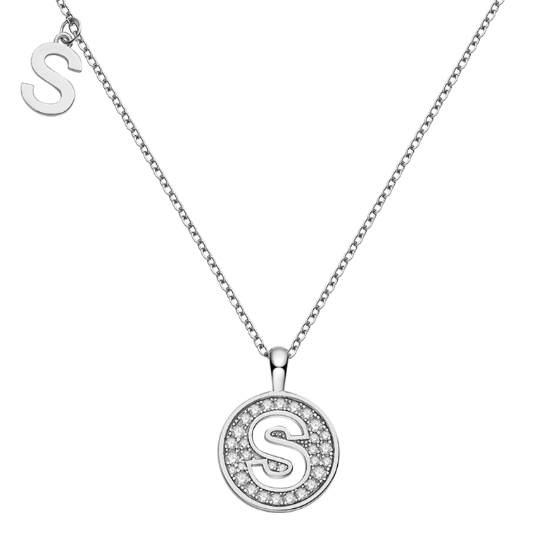 Letter S Diamond Pendant Necklace