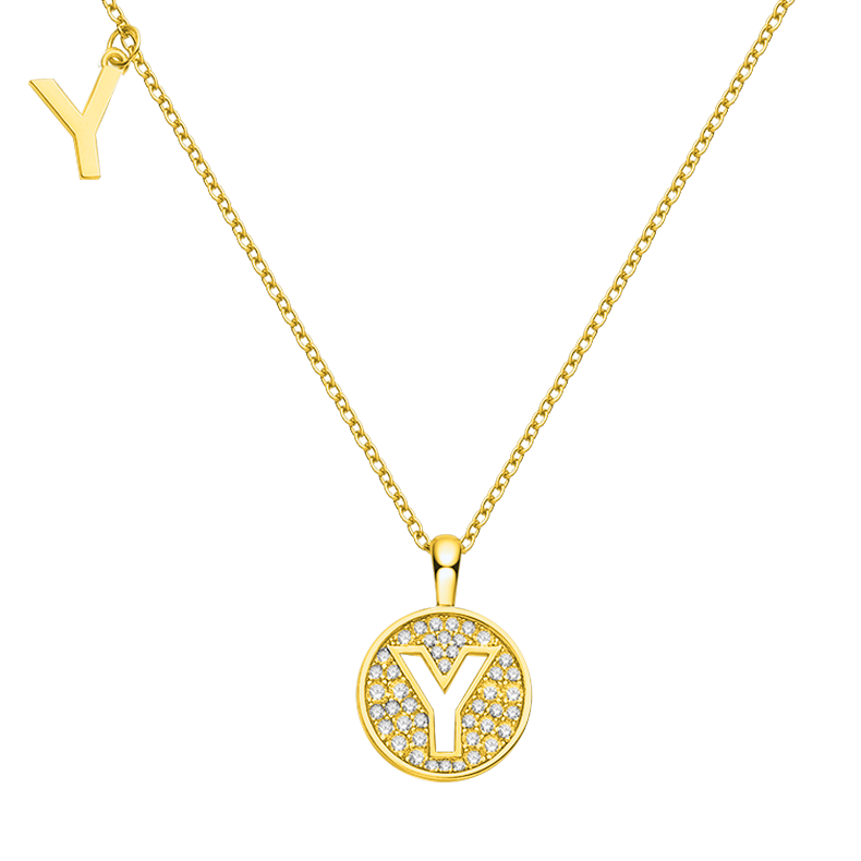 Letter Y Diamond Pendant Necklace