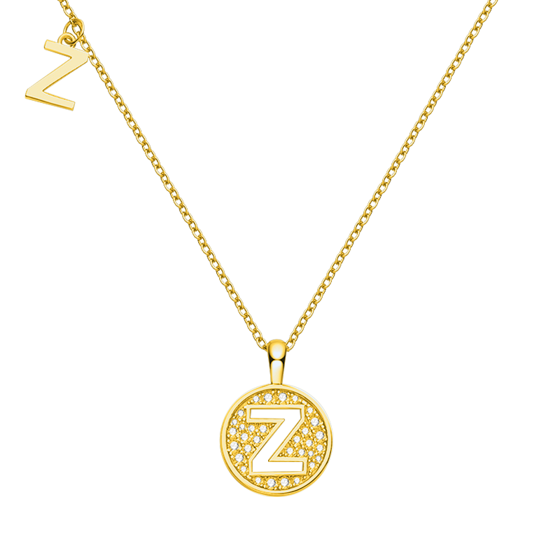 Letter Z Diamond Pendant Necklace