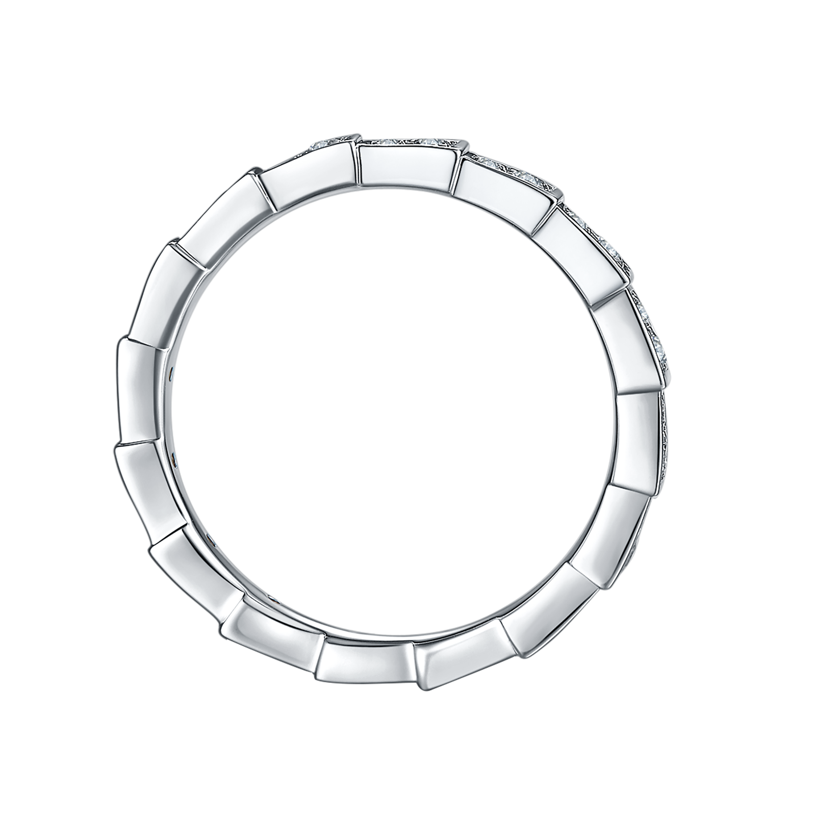 Mechanical Snake Round Lab Diamond Eternity Ring