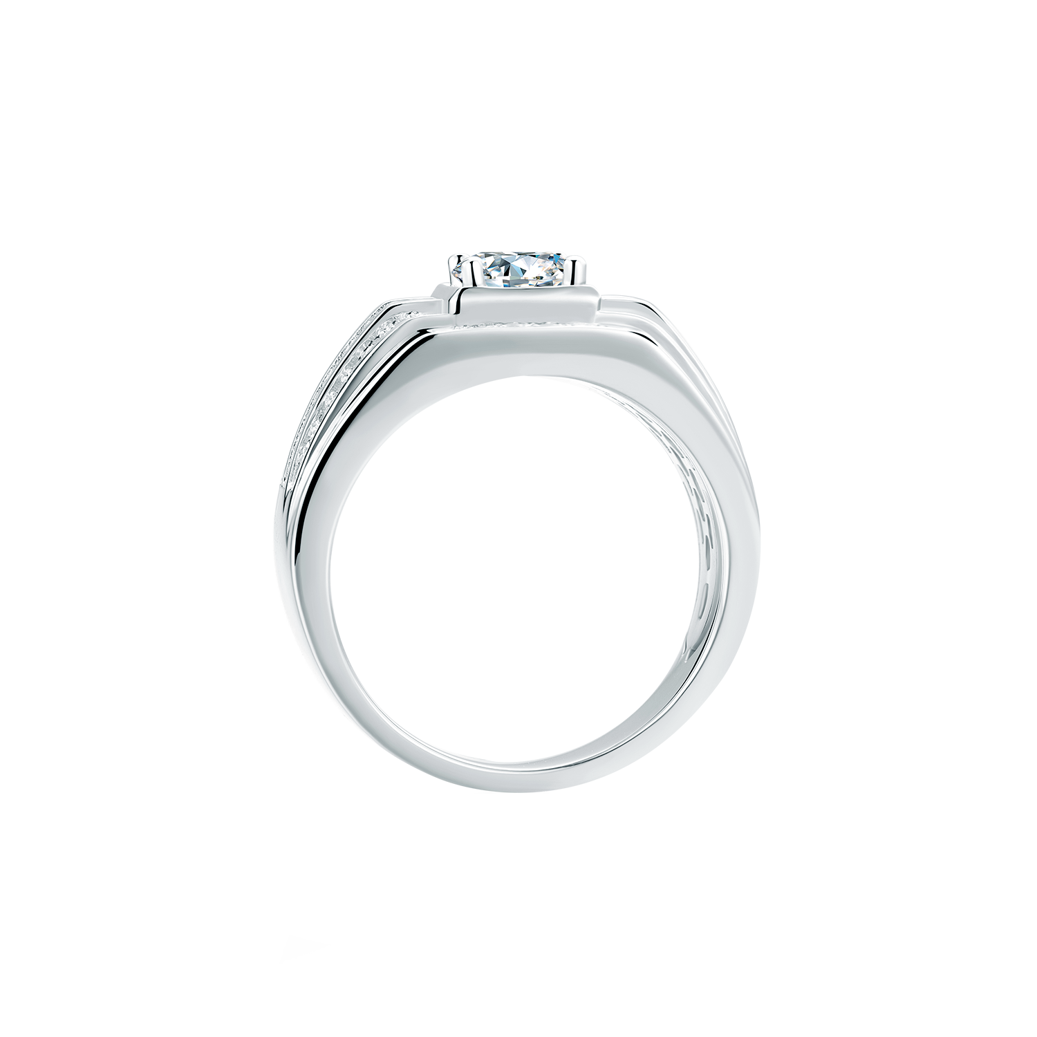 Men's Round Lab-Grown Diamond Multi-Row Ring