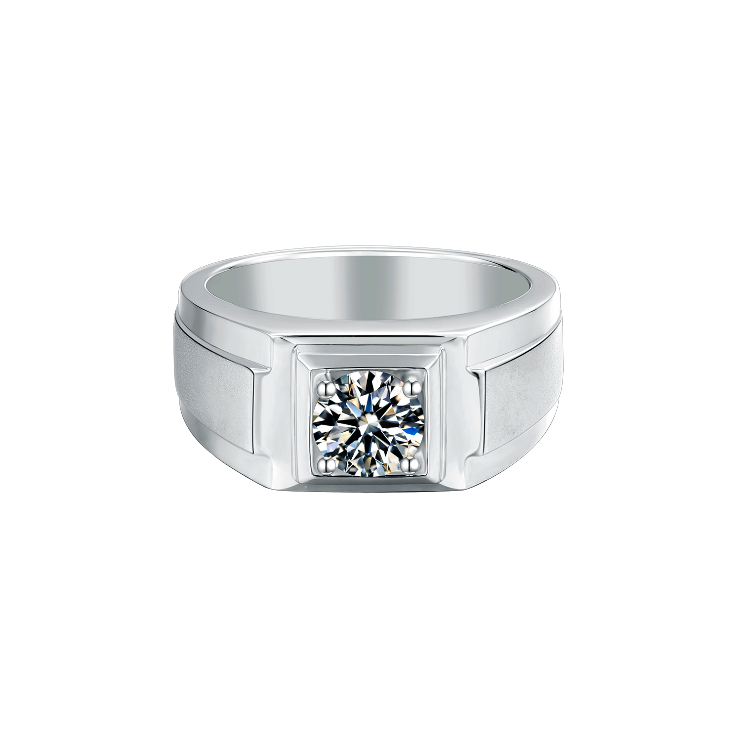 Men's Round Lab-Grown Diamond Solitaire Ring