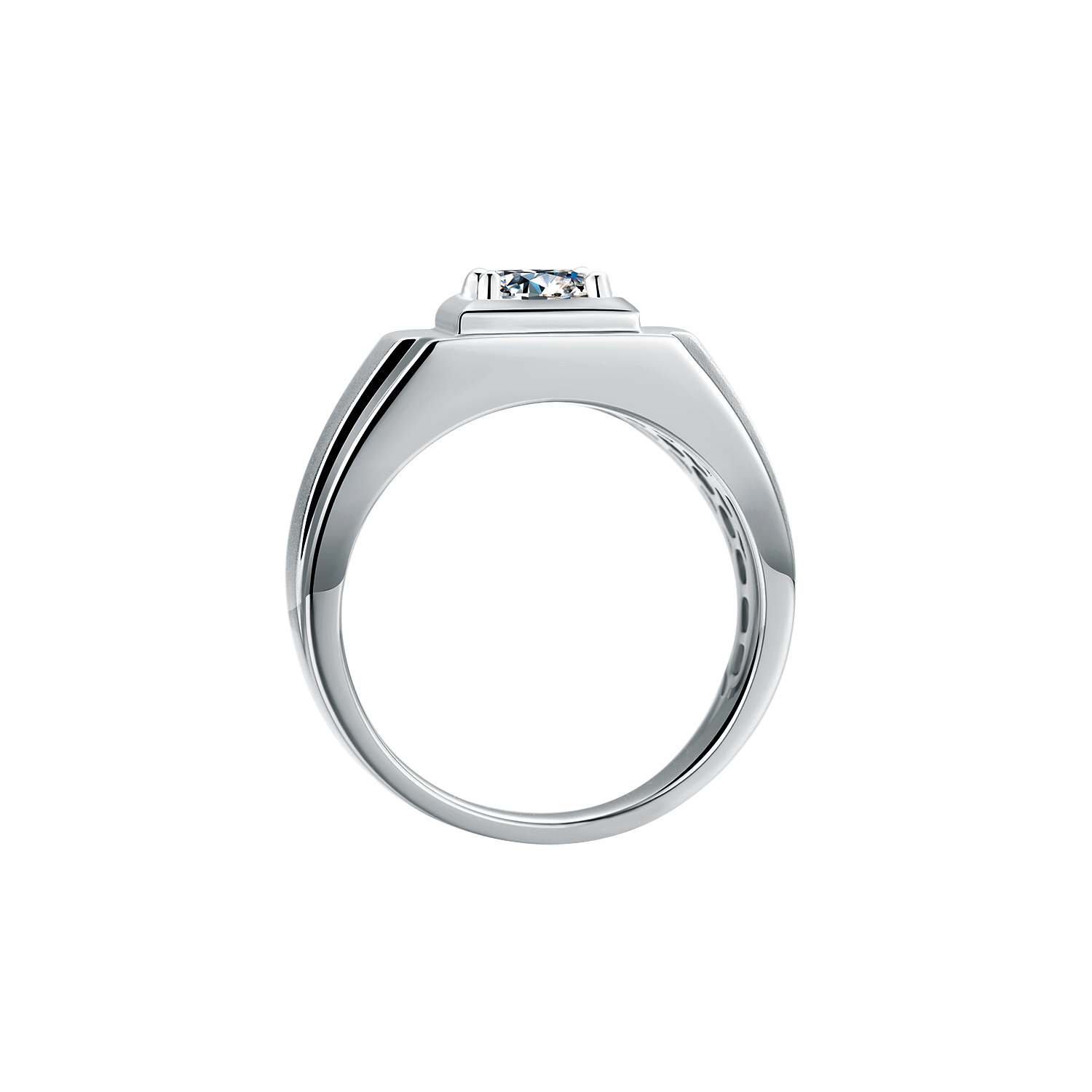 Men's Round Lab-Grown Diamond Solitaire Ring