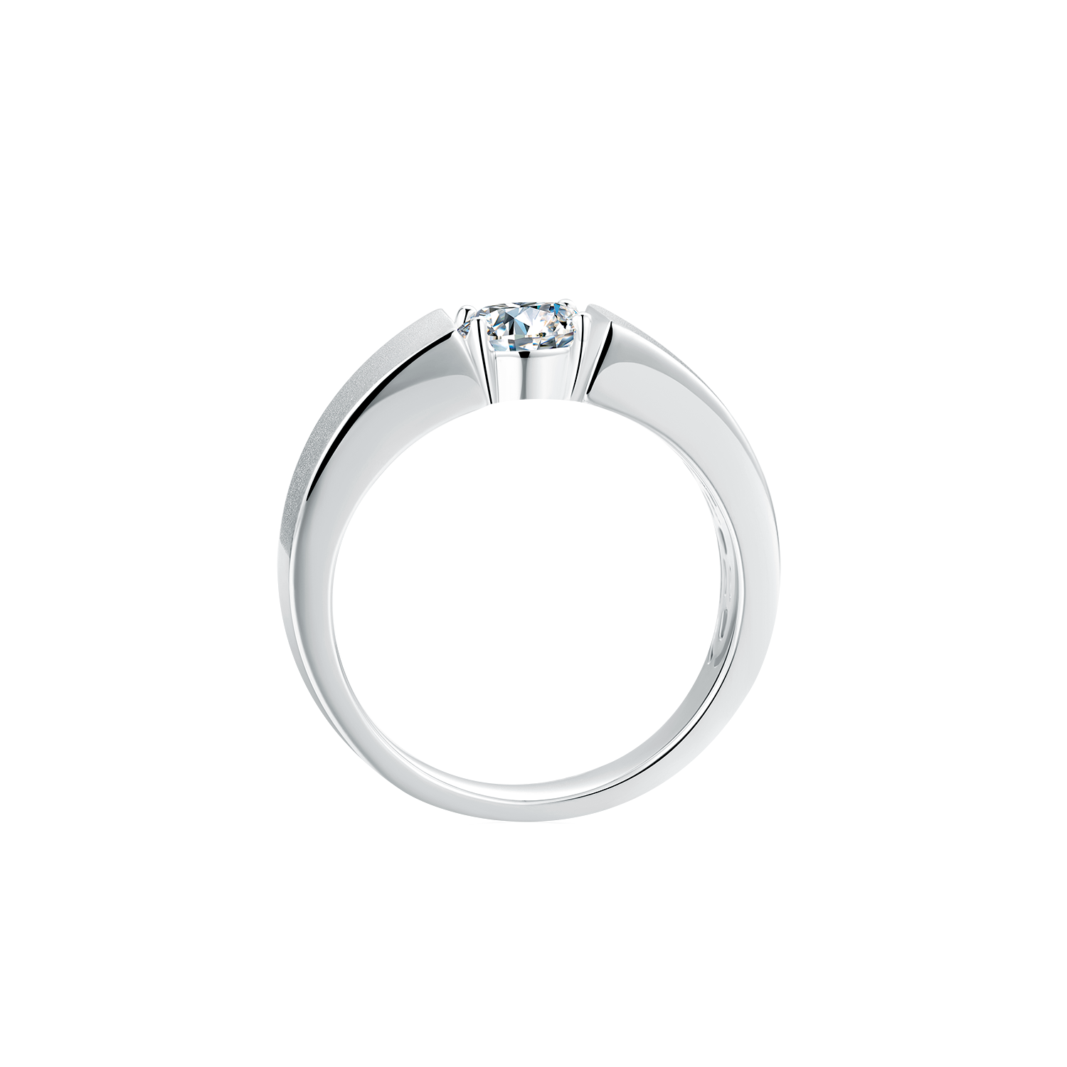 Men's Round Lab Diamond Solitaire Engagement Ring